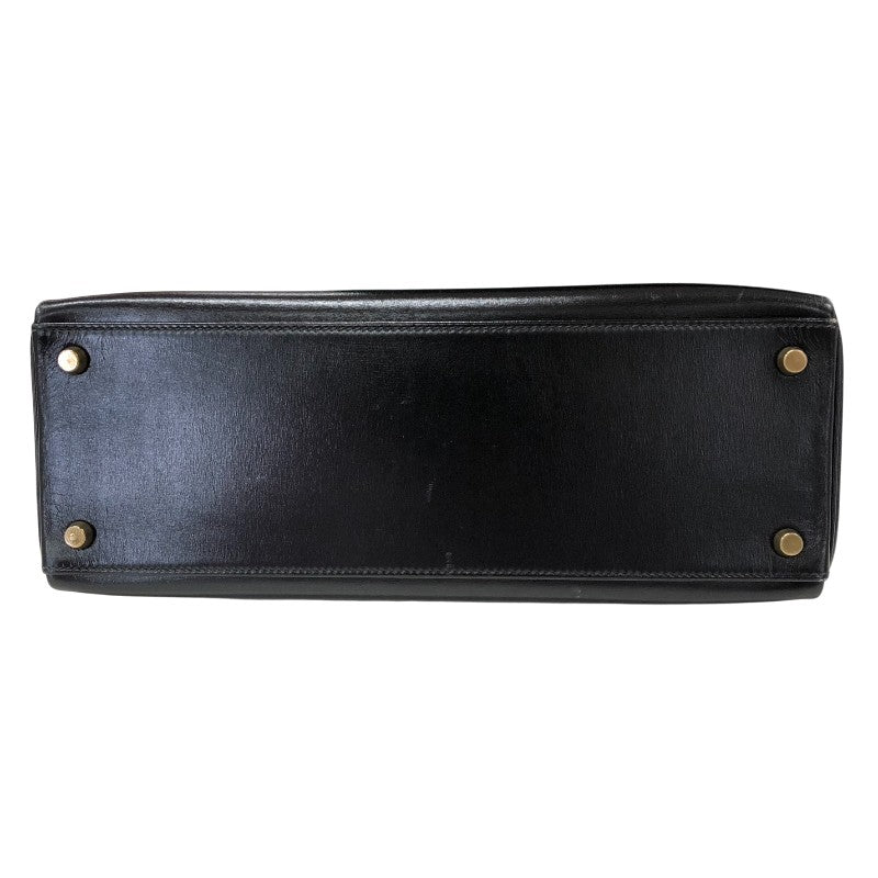 エルメス HERMES ケリー32 内縫い 〇S刻印 ブラック ゴールド金具 ボックスカーフ レディース ショルダーバッグ