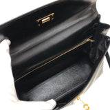エルメス HERMES ケリー32 内縫い 〇S刻印 ブラック ゴールド金具 ボックスカーフ レディース ショルダーバッグ