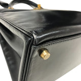 エルメス HERMES ケリー32 内縫い 〇S刻印 ブラック ゴールド金具 ボックスカーフ レディース ショルダーバッグ