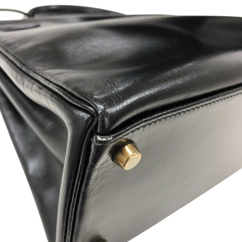 エルメス HERMES ケリー32 内縫い 〇S刻印 ブラック ゴールド金具 ボックスカーフ レディース ショルダーバッグ