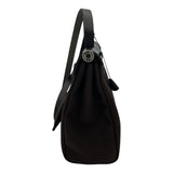 エルメス HERMES エールバッグジップPM Z刻 ダークブラウン SV金具 トワル/レザー レディース ハンドバッグ