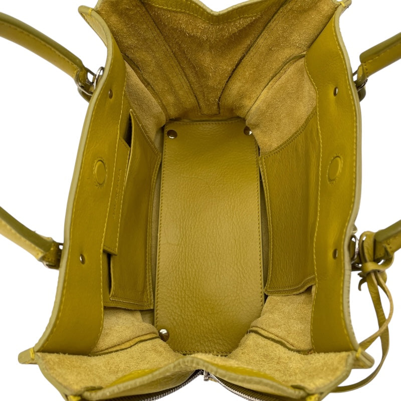 バレンシアガ BALENCIAGA ペーパーミニ 357333 イエロー レザー レディース ショルダーバッグ