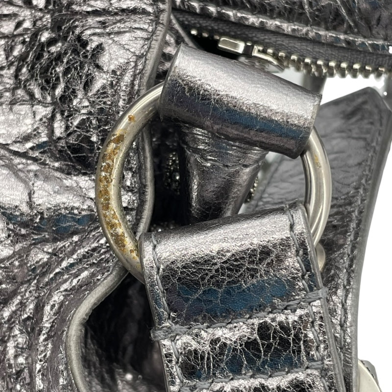 バレンシアガ BALENCIAGA ネオカゴールXS 700940 シルバー レザー レディース ハンドバッグ