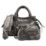 バレンシアガ BALENCIAGA ネオカゴールXS 700940 シルバー レザー レディース ハンドバッグ