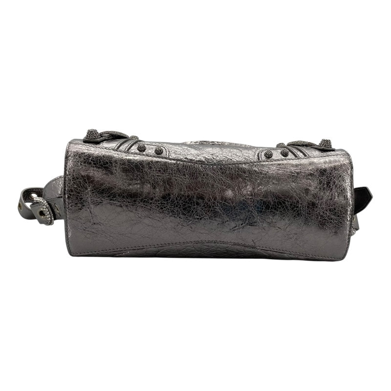 バレンシアガ BALENCIAGA ネオカゴールXS 700940 シルバー レザー レディース ハンドバッグ