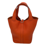 エルメス HERMES ピコタンロックPM Y刻 オレンジ SV金具 トリヨン レディース ハンドバッグ