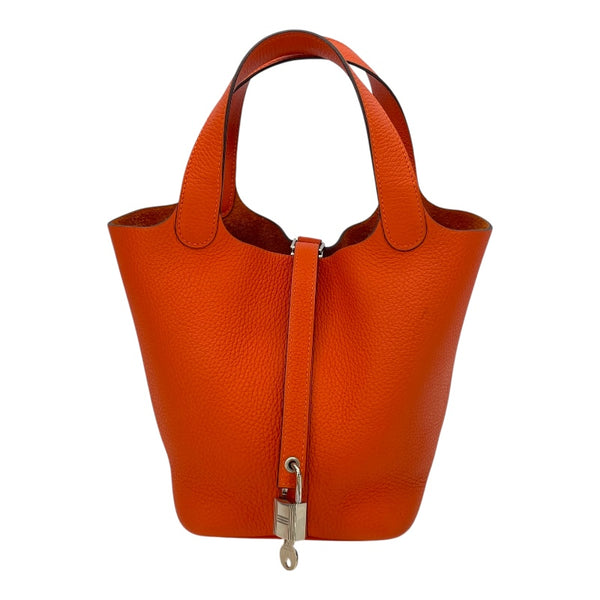 エルメス HERMES ピコタンロックPM Y刻 オレンジ SV金具 トリヨン レディース ハンドバッグ