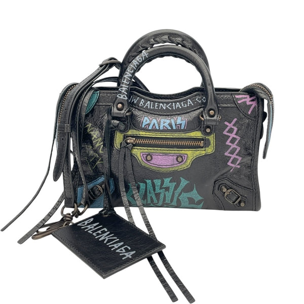 バレンシアガ BALENCIAGA クラシック・ナノシティ 505555 ブラック レザー レディース ハンドバッグ