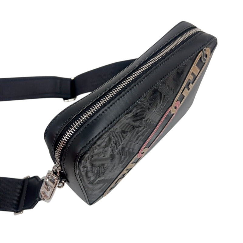 フェンディ FENDI カメラケース ミディアム 7M0286 ブラック シルバー金具 レザー メンズ ショルダーバッグ