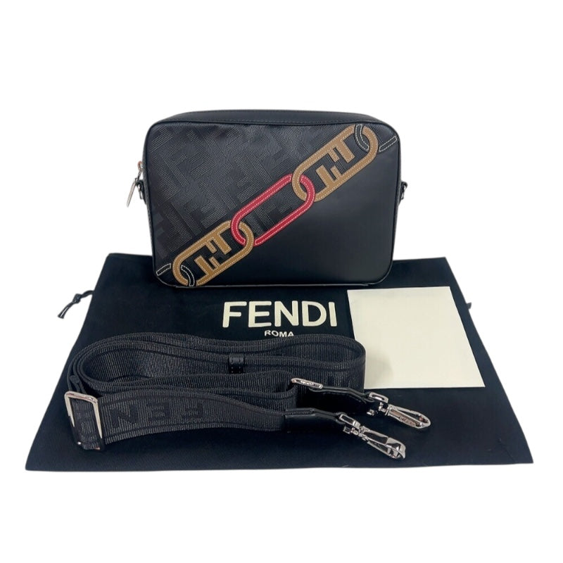 フェンディ FENDI カメラケース ミディアム 7M0286 ブラック シルバー金具 レザー メンズ ショルダーバッグ