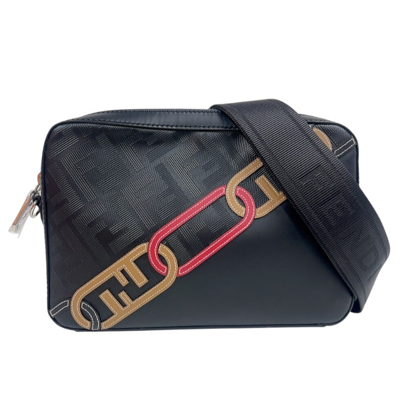 フェンディ FENDI カメラケース ミディアム 7M0286 ブラック シルバー金具 レザー メンズ ショルダーバッグ
