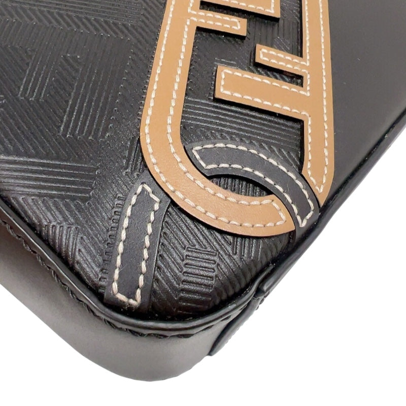フェンディ FENDI カメラケース ミディアム 7M0286 ブラック シルバー金具 レザー メンズ ショルダーバッグ
