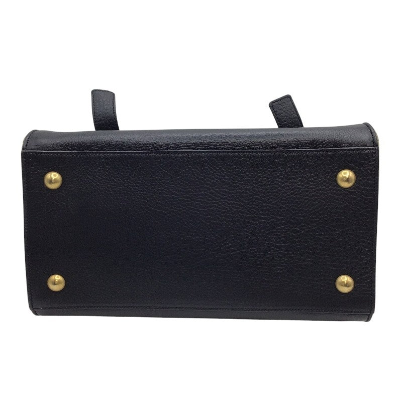 サンローラン SAINT LAURENT ミューズトゥ MUSE TWO 368229 ブラック×GD金具 レザー レディース ハンドバッグ