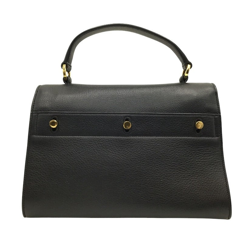 サンローラン SAINT LAURENT ミューズトゥ MUSE TWO 368229 ブラック×GD金具 レザー レディース ハンドバッグ