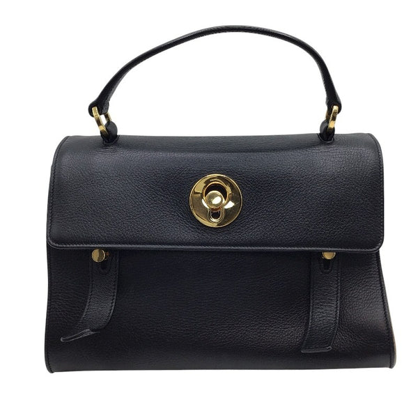 サンローラン SAINT LAURENT ミューズトゥ MUSE TWO 368229 ブラック×GD金具 レザー レディース ハンドバッグ