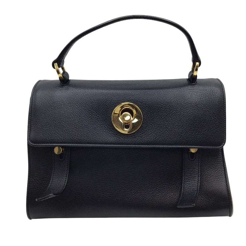 サンローラン SAINT LAURENT ミューズトゥ MUSE TWO 368229 ブラック×GD金具 レザー レディース ハンドバッグ