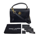 サンローラン SAINT LAURENT ミューズトゥ MUSE TWO 368229 ブラック×GD金具 レザー レディース ハンドバッグ