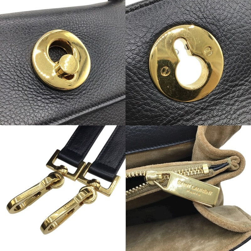 サンローラン SAINT LAURENT ミューズトゥ MUSE TWO 368229 ブラック×GD金具 レザー レディース ハンドバッグ