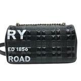 バーバリー BURBERRY ホースフェリープリント キルティングバッグ ブラック×SV金具 PVC レディース ショルダーバッグ