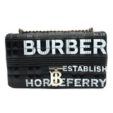 バーバリー BURBERRY ホースフェリープリント キルティングバッグ ブラック×SV金具 PVC レディース ショルダーバッグ