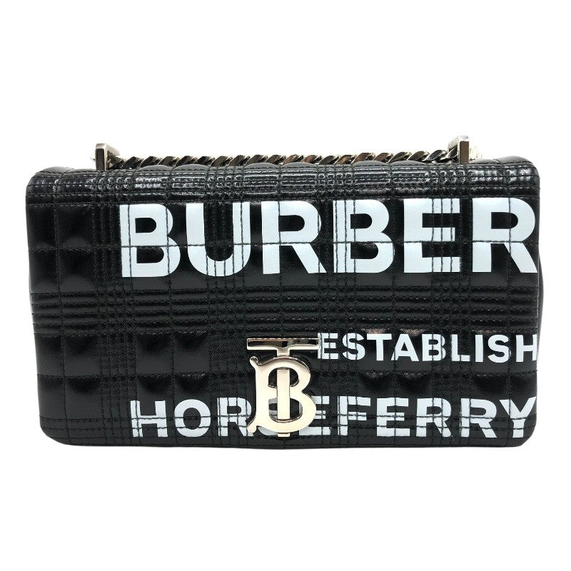 バーバリー BURBERRY ホースフェリープリント キルティングバッグ ブラック×SV金具 PVC レディース ショルダーバッグ