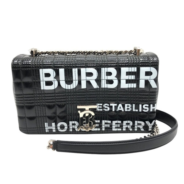 バーバリー BURBERRY ホースフェリープリント キルティングバッグ ブラック×SV金具 PVC レディース ショルダーバッグ