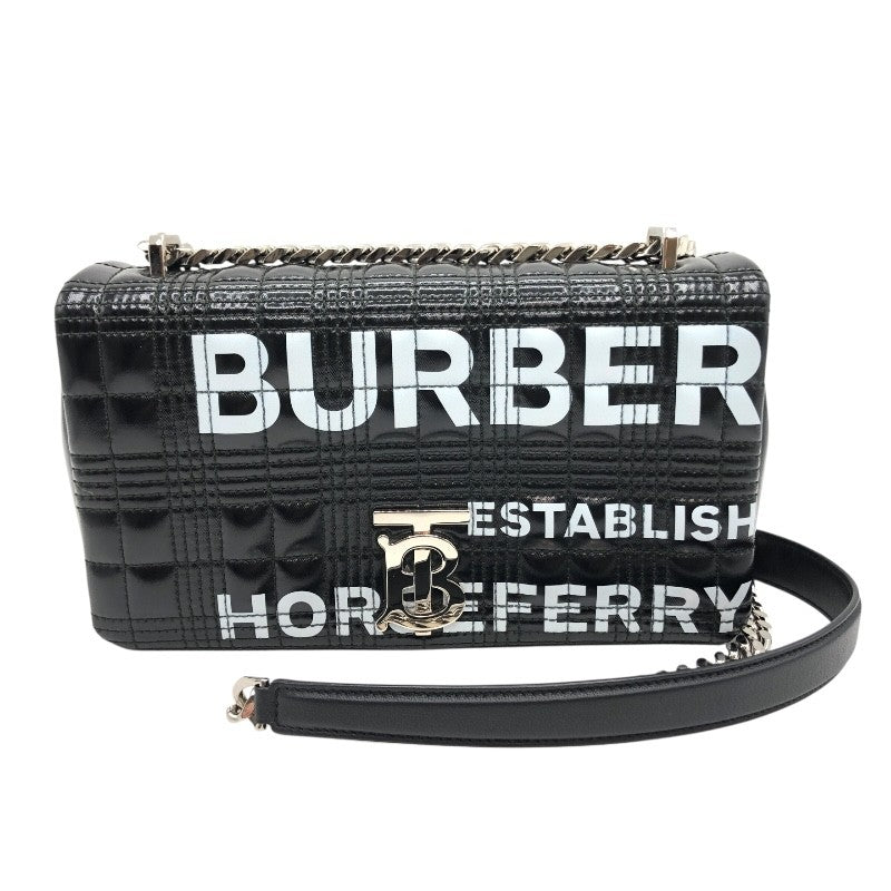 バーバリー BURBERRY ホースフェリープリント キルティングバッグ ブラック×SV金具 PVC レディース ショルダーバッグ