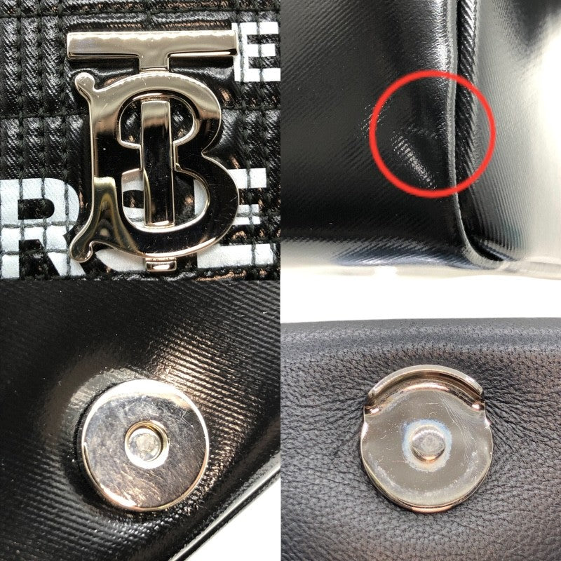 バーバリー BURBERRY ホースフェリープリント キルティングバッグ ブラック×SV金具 PVC レディース ショルダーバッグ