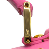 エム・シー・エム MCM ビジュー・スタッズサッチェルバッグ ピンク×GD金具 レザー・ヴィセトスキャンバス レディース ショルダーバッグ