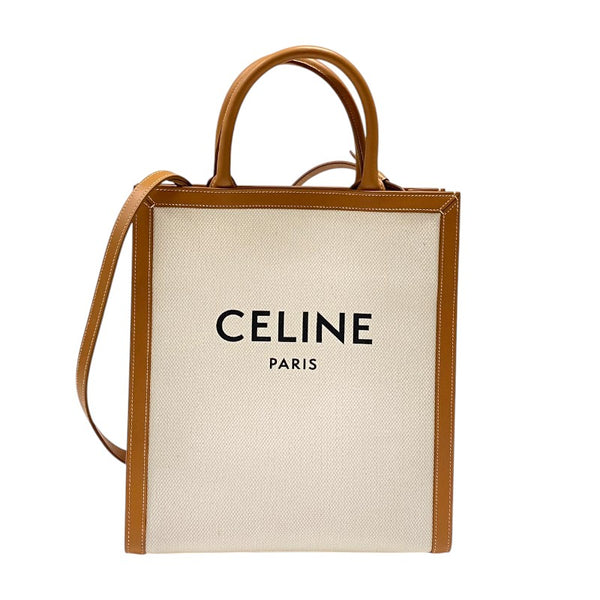 セリーヌ CELINE スモール バーティカルカバ 192082 ナチュラル×タン レディース トートバッグ ショルダーバッグ
