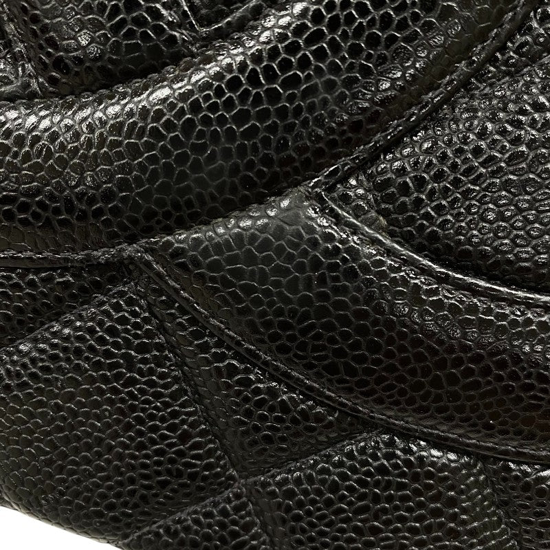 シャネル CHANEL 復刻トート A01804 6番台 ブラック シルバー金具 キャビアスキン レディース ハンドバッグ