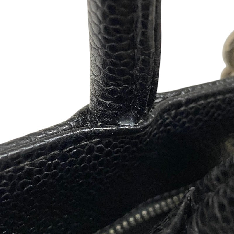 シャネル CHANEL 復刻トート A01804 6番台 ブラック シルバー金具 キャビアスキン レディース ハンドバッグ