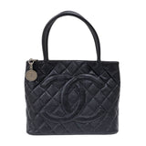 シャネル CHANEL 復刻トート A01804 6番台 ブラック シルバー金具 キャビアスキン レディース ハンドバッグ