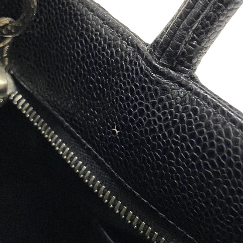 シャネル CHANEL 復刻トート A01804 6番台 ブラック シルバー金具 キャビアスキン レディース ハンドバッグ