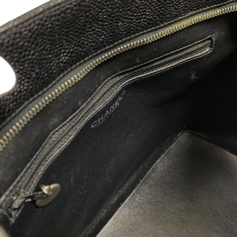 シャネル CHANEL 復刻トート A01804 6番台 ブラック シルバー金具 キャビアスキン レディース ハンドバッグ