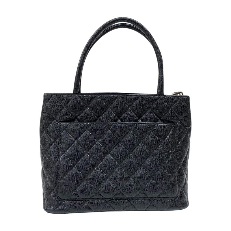 シャネル CHANEL 復刻トート A01804 6番台 ブラック シルバー金具 キャビアスキン レディース ハンドバッグ