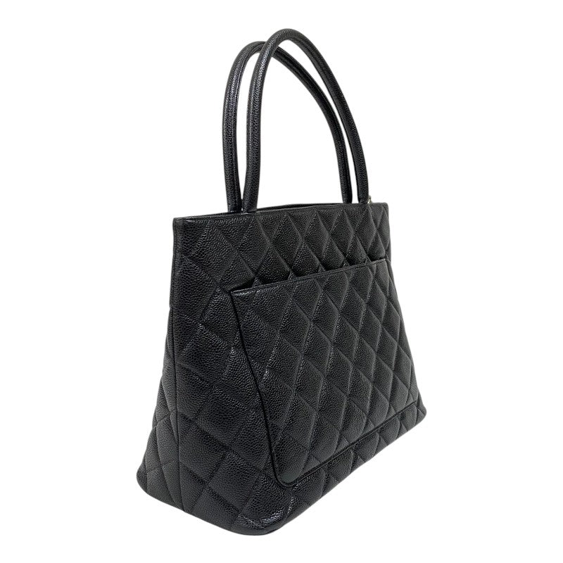 シャネル CHANEL 復刻トート A01804 6番台 ブラック シルバー金具 キャビアスキン レディース ハンドバッグ