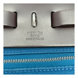 エルメス HERMES エールバッグジップPM Z刻 ブルー ブラウン SV金具 トワル レディース ハンドバッグ