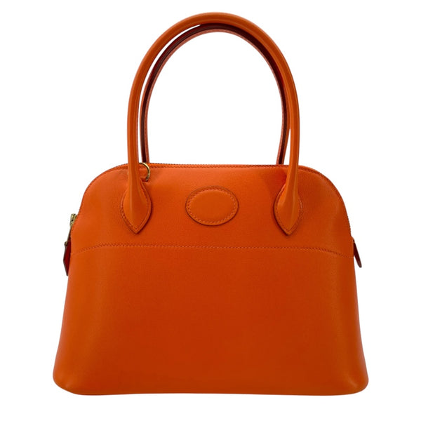 エルメス HERMES ボリード27 □D刻 オレンジ SV金具 スイフト レディース ショルダーバッグ