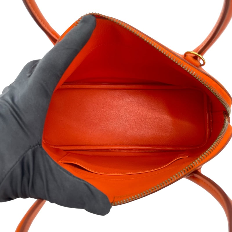 エルメス HERMES ボリード27 □D刻 オレンジ SV金具 スイフト レディース ショルダーバッグ