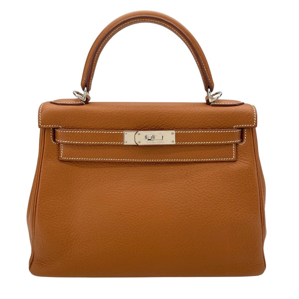エルメス HERMES ケリー28 □K刻 ゴールド SV金具 トリヨン レディース ショルダーバッグ