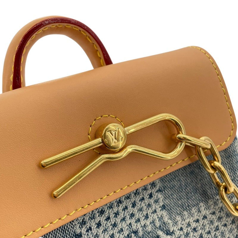 ルイ・ヴィトン LOUIS VUITTON ナノ・スティーマー N40751 ブルー ダミエ・デニム レディース ショルダーバッグ