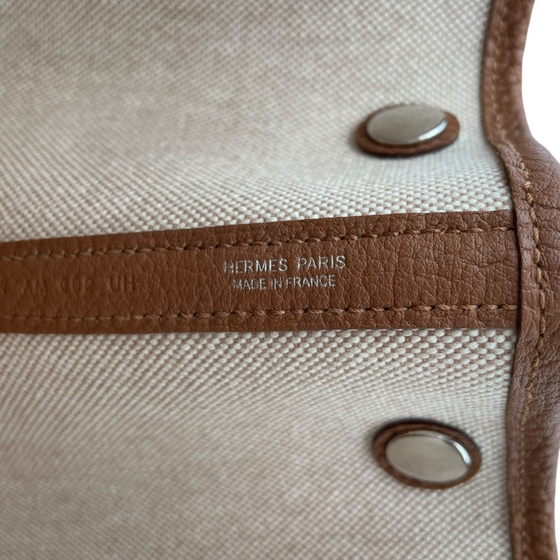 エルメス HERMES ガーデンパーティPM エレクトリック W刻印 ゴールド×マルチカラー トワル レディース ハンドバッグ