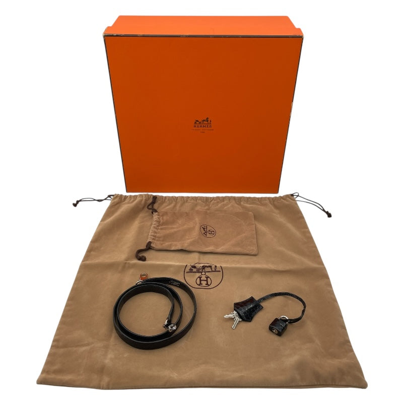 エルメス HERMES ケリー28 外縫い □D刻 ブラック SV金具 ポロサス レディース ショルダーバッグ
