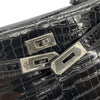 エルメス HERMES ケリー28 外縫い □D刻 ブラック SV金具 ポロサス レディース ショルダーバッグ