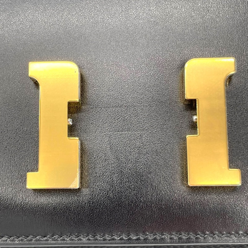 エルメス HERMES コンスタンス3 ミニ ミロワール K刻 ブラック GD金具 ボックスカーフ レディース ショルダーバッグ