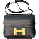 エルメス HERMES コンスタンス3 ミニ ミロワール K刻 ブラック GD金具 ボックスカーフ レディース ショルダーバッグ