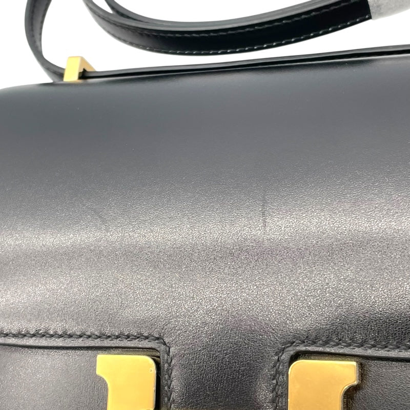 エルメス HERMES コンスタンス3 ミニ ミロワール K刻 ブラック GD金具 ボックスカーフ レディース ショルダーバッグ