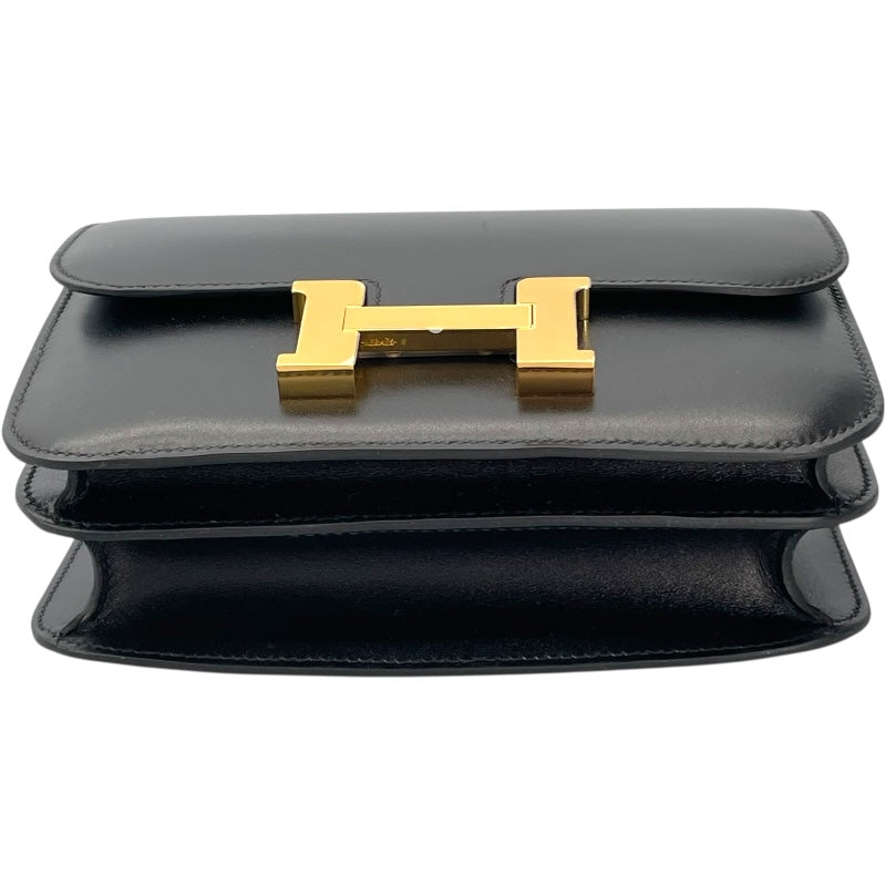 エルメス HERMES コンスタンス3 ミニ ミロワール K刻 ブラック GD金具 ボックスカーフ レディース ショルダーバッグ