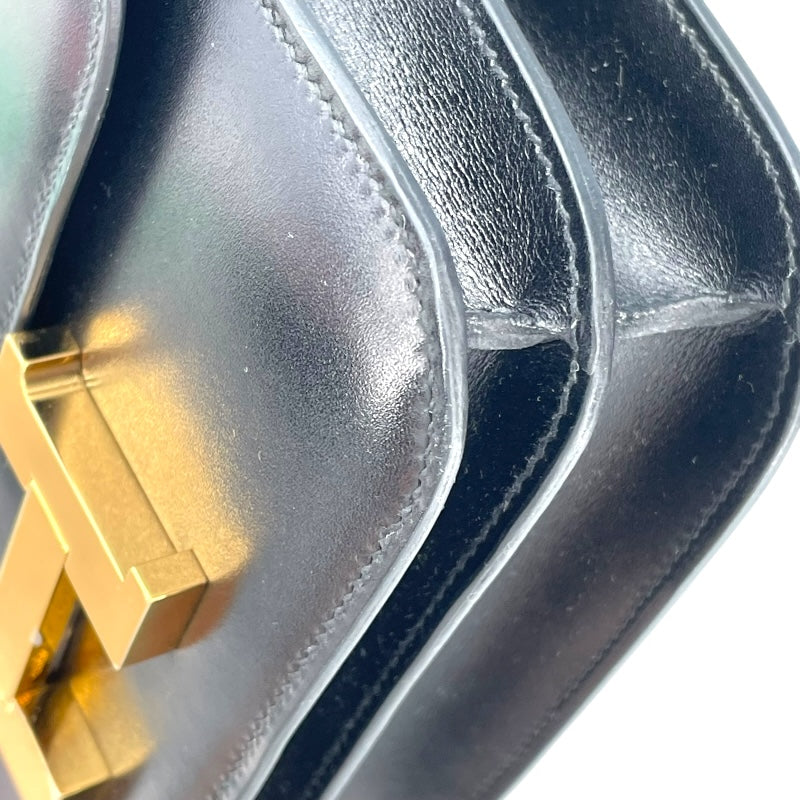 エルメス HERMES コンスタンス3 ミニ ミロワール K刻 ブラック GD金具 ボックスカーフ レディース ショルダーバッグ